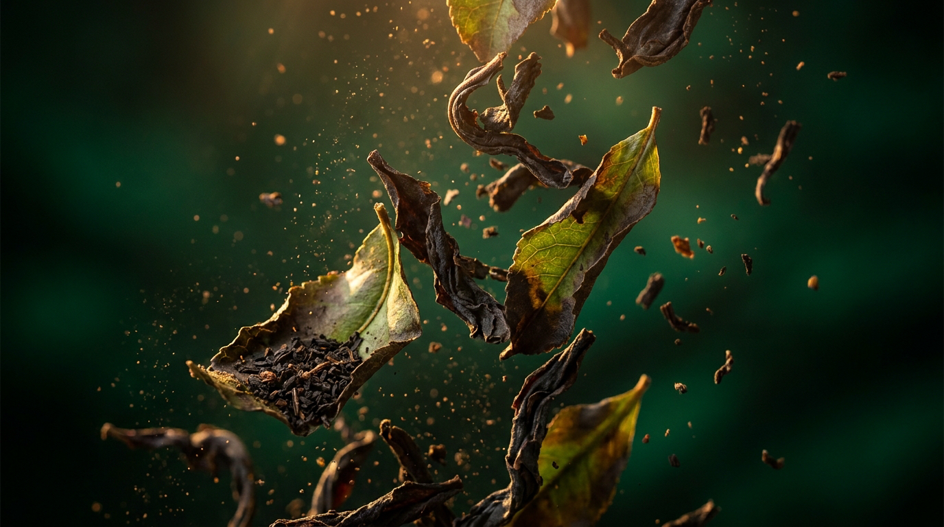 Black tea leaves